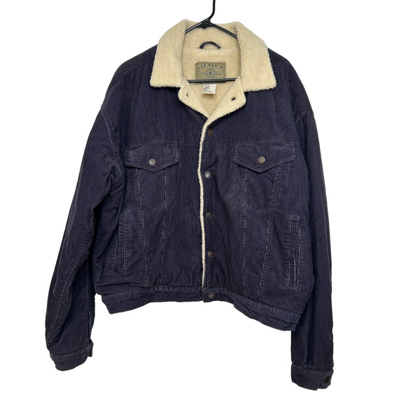 GAP Other - Vintage Gap Denim Trucker Jacket Corduroy Sherpa Lined Retro Workwear 90's Sz L